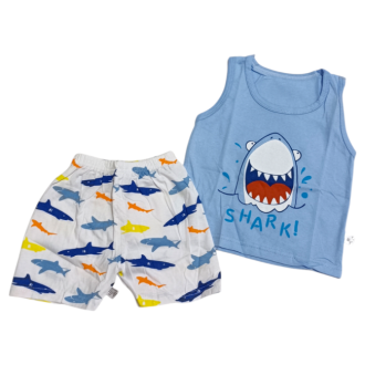  ست شورت و رکابی وارداتی طرح کوسه  